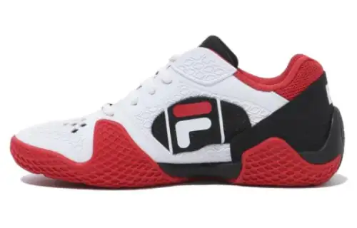 FILA Slip Resistant Abrasion Resistant Low top Training Shoes Unisex Black Red