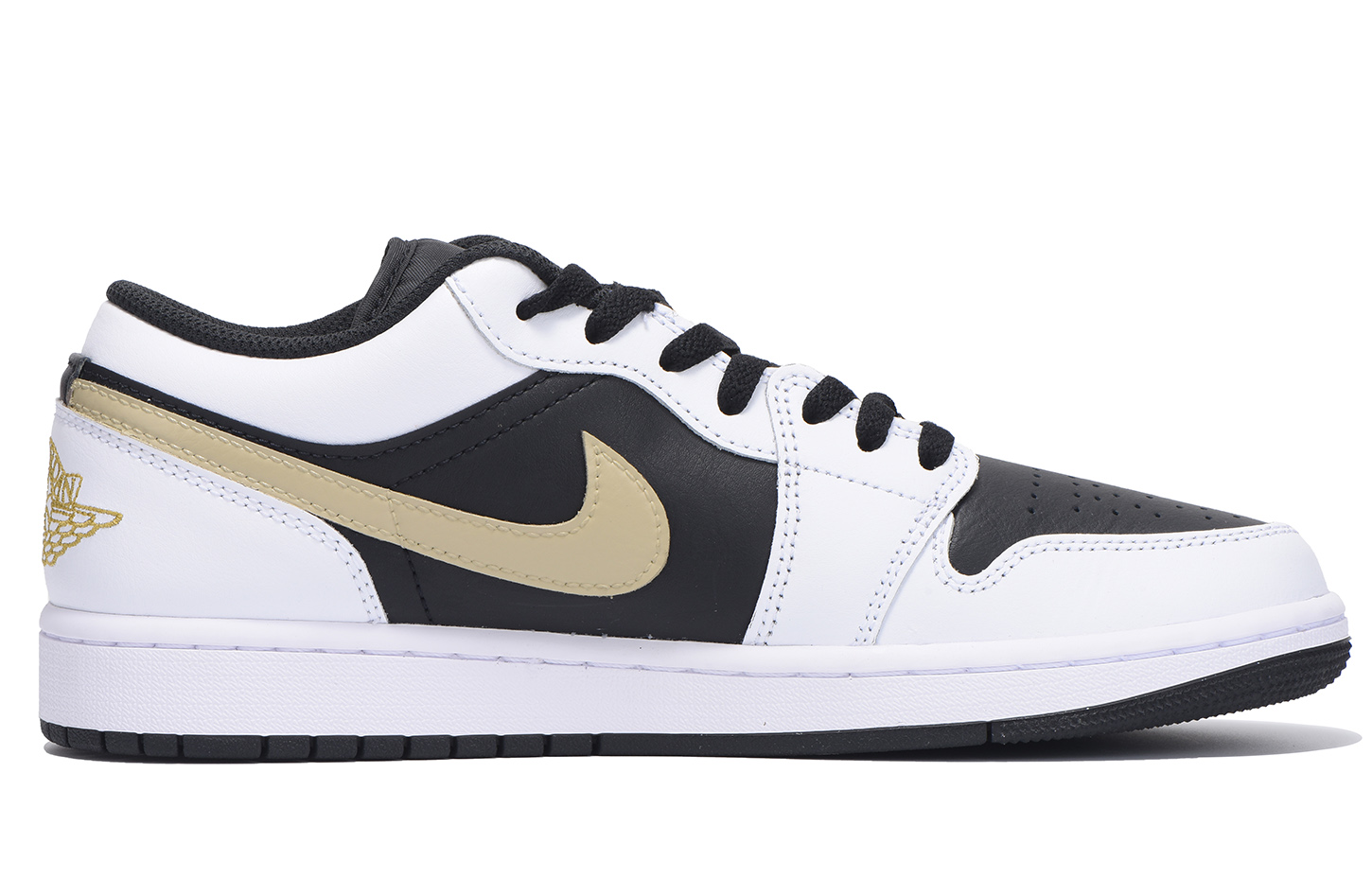 Jordan Air Jordan 1 Slip Resistant Abrasion Resistant Low top Vintage Basketball Shoes Unisex White Brown Black
