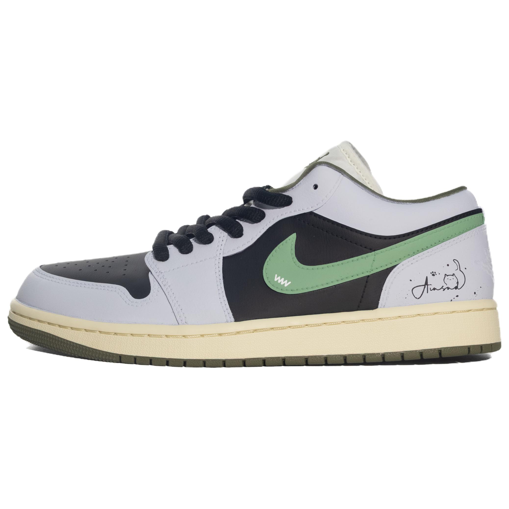 Jordan Air Jordan 1 Leather Comfortable Cushioning Abrasion Resistant Coverage Low top Vintage Basketball Shoes Unisex