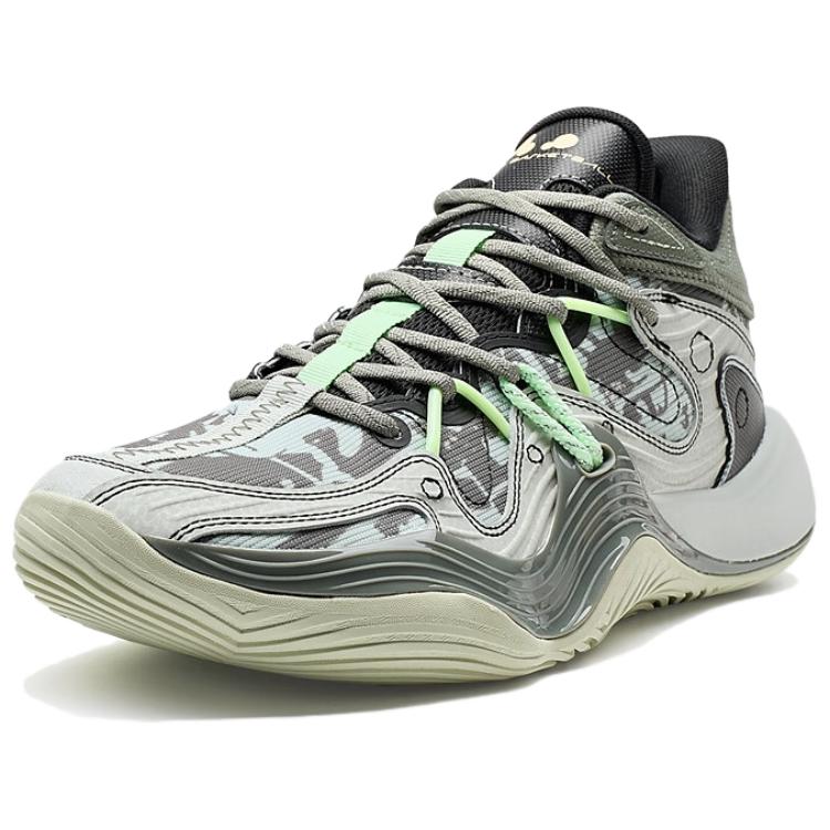 XTEP Coverage Lightweight Thermal Mid top Basketball Shoes Men’s Gray Green