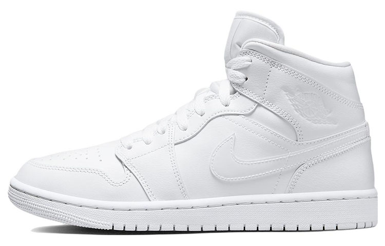 Женские кроссовки Jordan Air Jordan 1 Mid Triple White (белые)