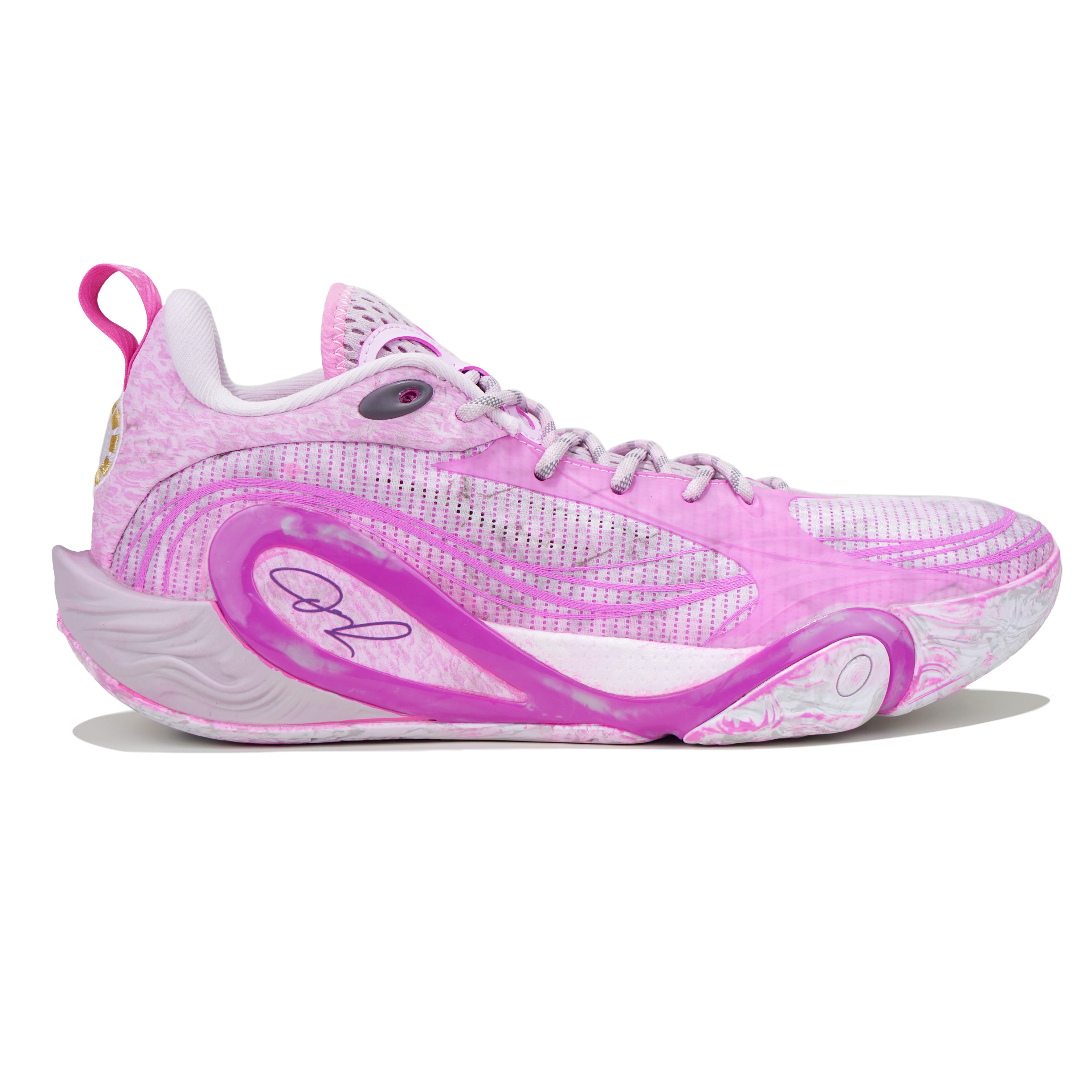 Li Ning Cushioning Abrasion Resistant Low top Basketball Shoes Men’s Blue Pink