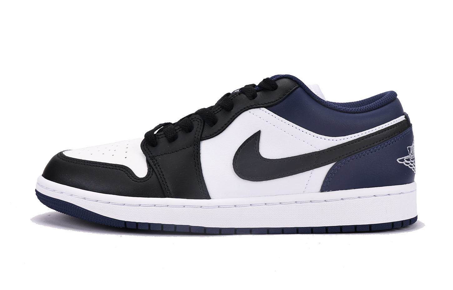 Jordan Air Jordan 1 Slip Resistant Coverage Balance Impact Resistant Low top Vintage Basketball Shoes GS White Blue