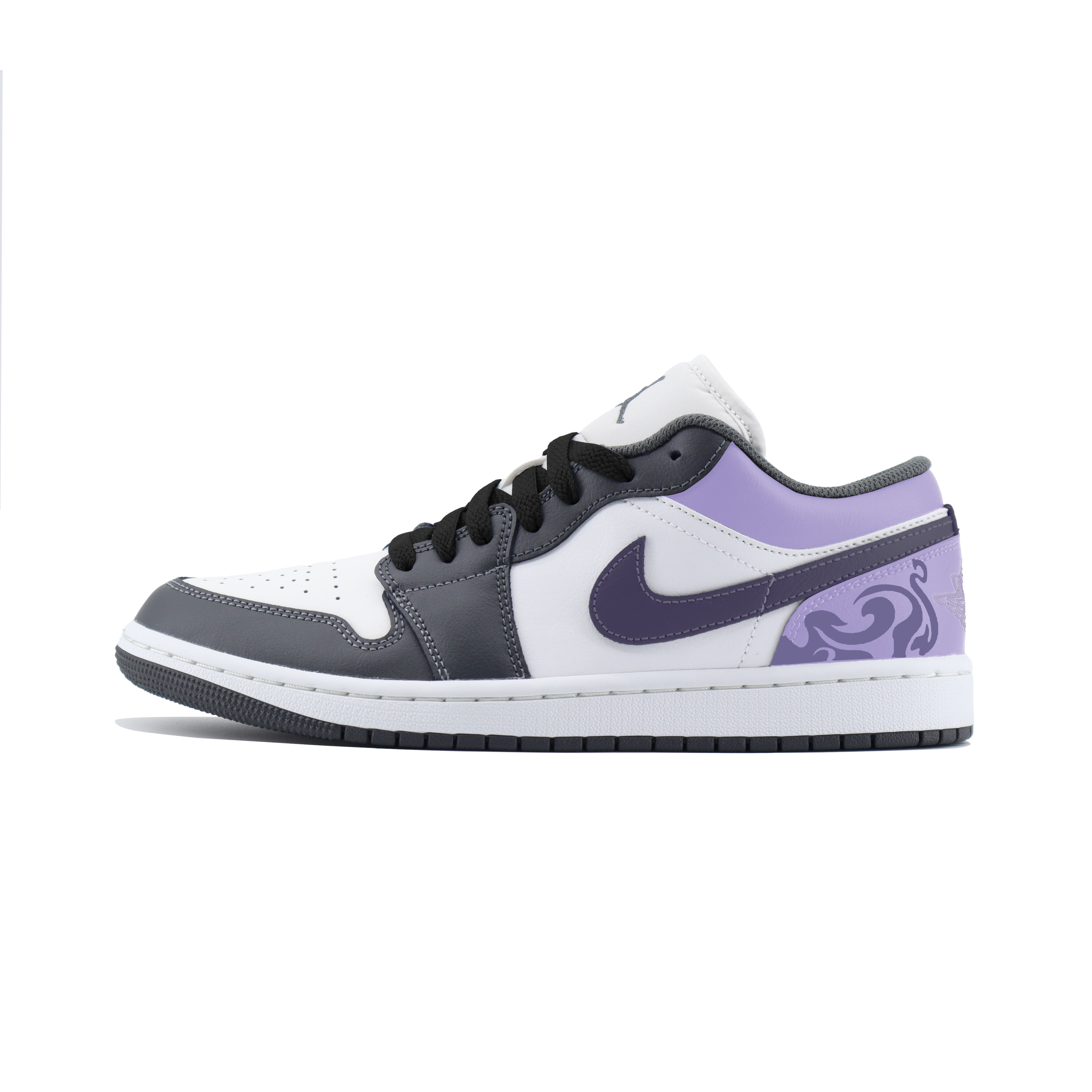 Jordan Air Jordan 1 Low Abrasion Resistant Low top Vintage Basketball Shoes Unisex White Purple Black
