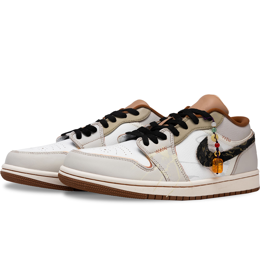 Jordan Air Jordan 1 Vintage Basketball Shoes Men’s Low Top Beige Gray White