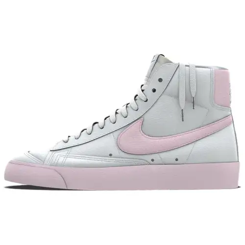 Nike Blazer Thermal Slip Resistant Cushioning Abrasion Resistant High top Skateboard Shoes Unisex Pink White