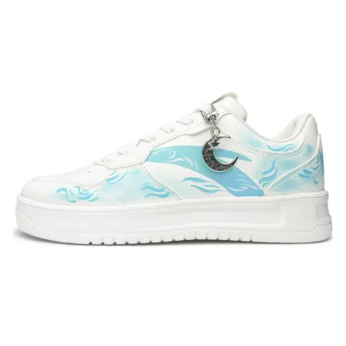 Anta Easy Slip Resistant Lightweight Height Increasing Low top Skateboard Shoes Unisex Sky Blue