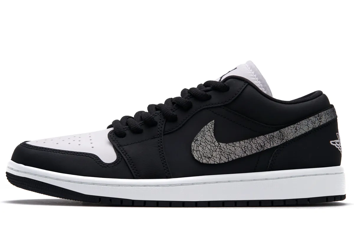Jordan Air Jordan 1 Abrasion Resistant Abrasion Resistant Low top Vintage Basketball Shoes Unisex Black White