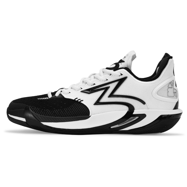 361° BIG3 6.0 Pro Cushioning Slip Resistant Support Mid top Basketball Shoes Unisex Black White