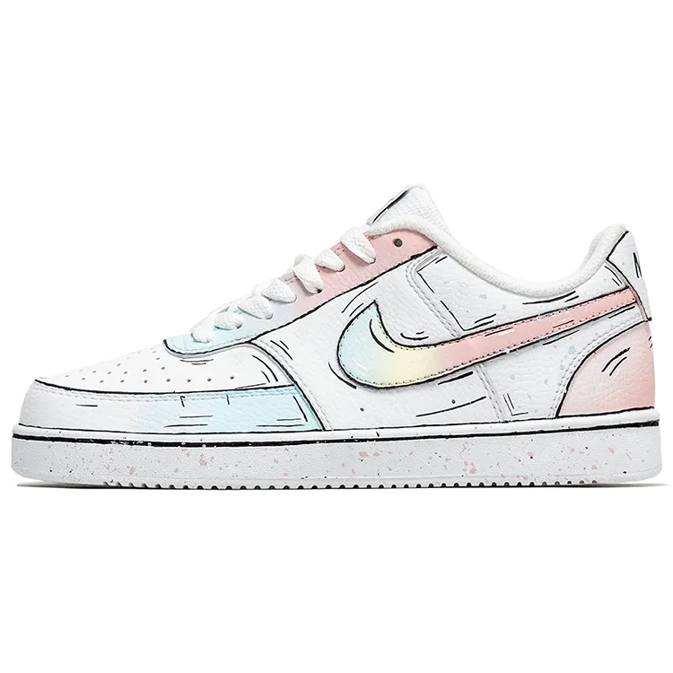 Nike Court Vision 1 Leather Low top Skateboard Shoes Men's White