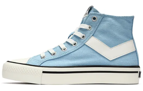 Pony Canvas Shoes Women's High Top Blue/White