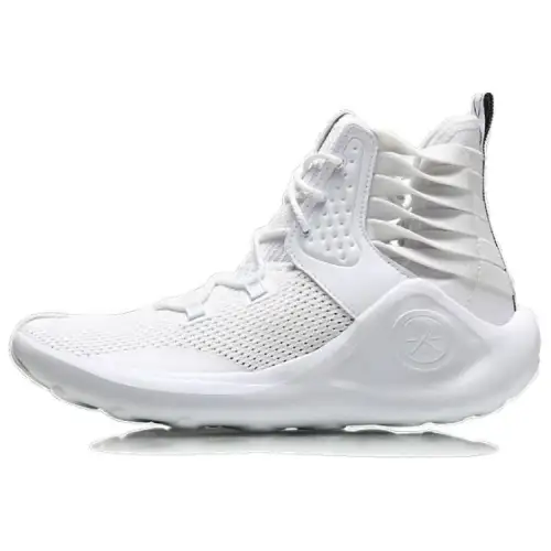 Li Ning Vintage Basketball Shoes Women's High Top Pure White