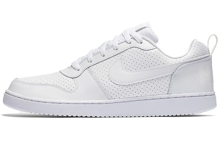Nike Court Borough Low Triple White Synthetic Leather Vintage Slip Resistant Cushioning Abrasion Resistant Low top