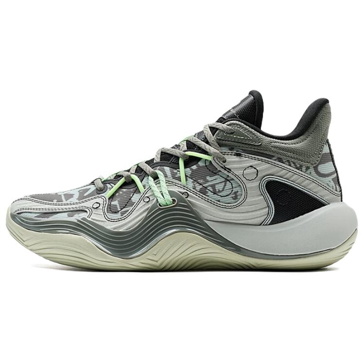 XTEP Coverage Lightweight Thermal Mid top Basketball Shoes Men’s Gray Green