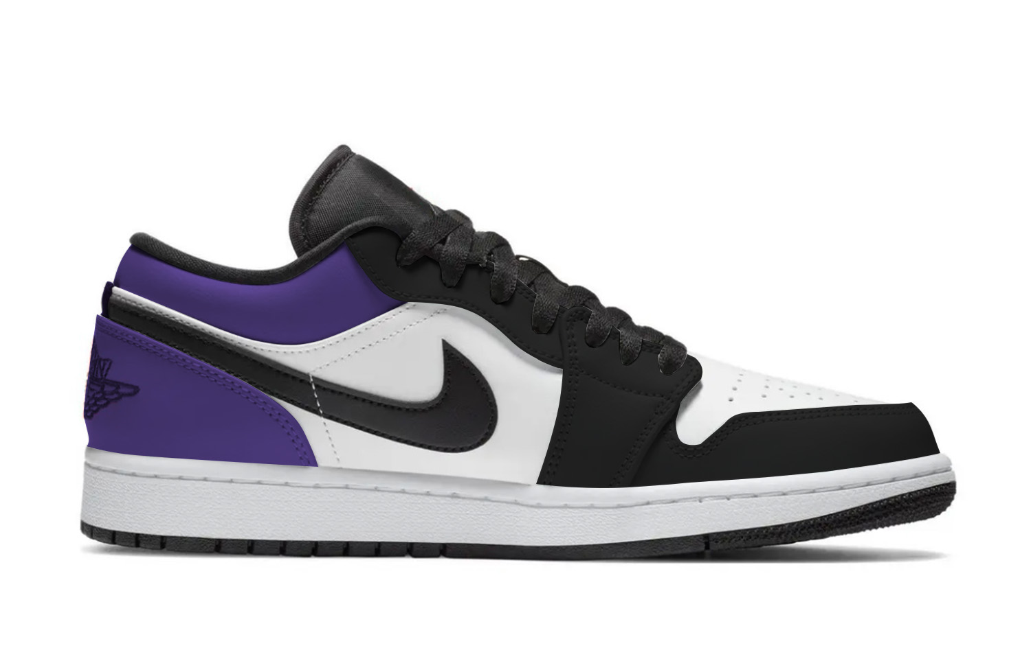 Jordan Air Jordan 1 Dark Reddish Purple, Box Abrasion Resistant Low top Vintage Basketball Shoes Unisex Black Purple