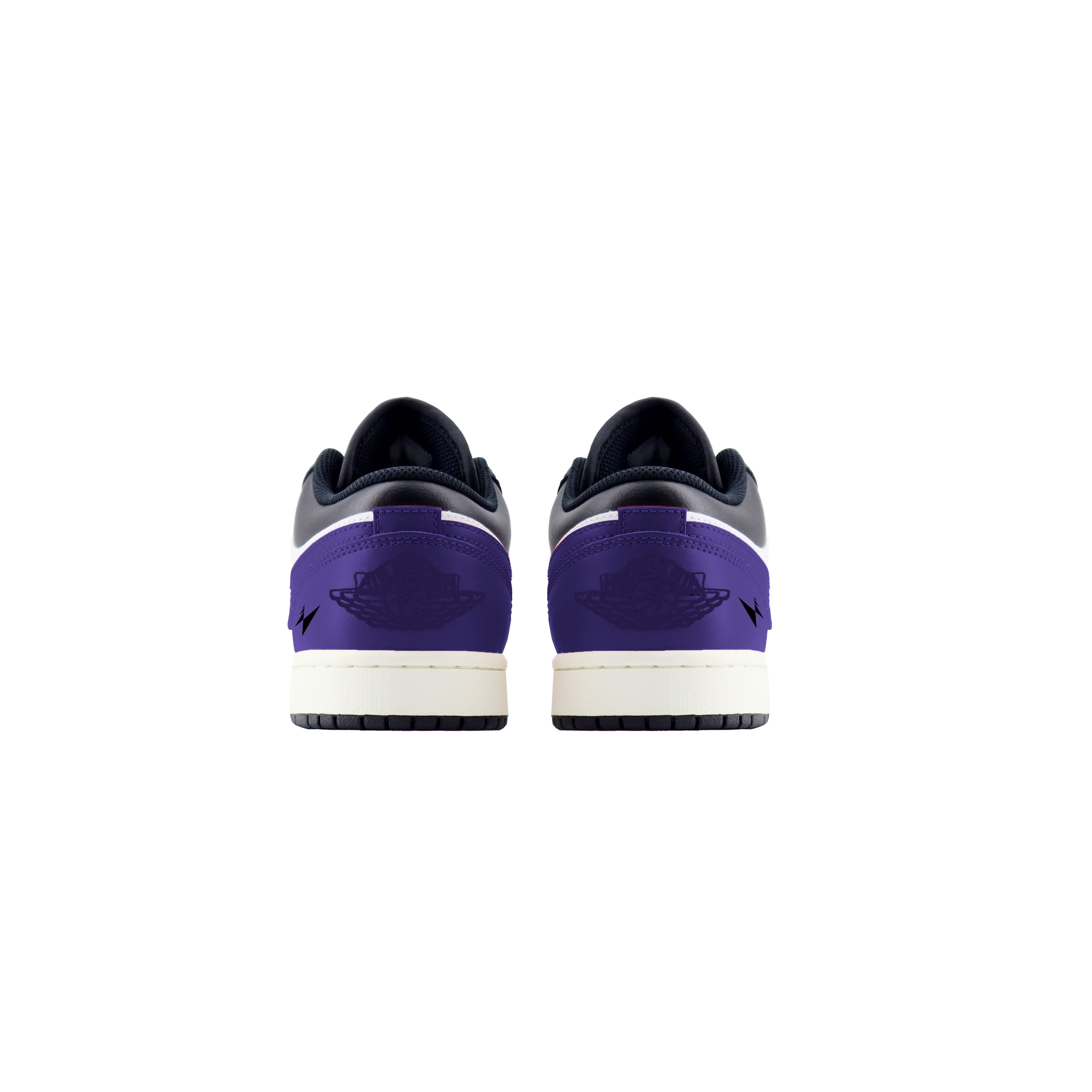 Jordan Air Jordan 1 Fashion Trend Abrasion Resistant Low top Vintage Basketball Shoes Unisex Black Purple