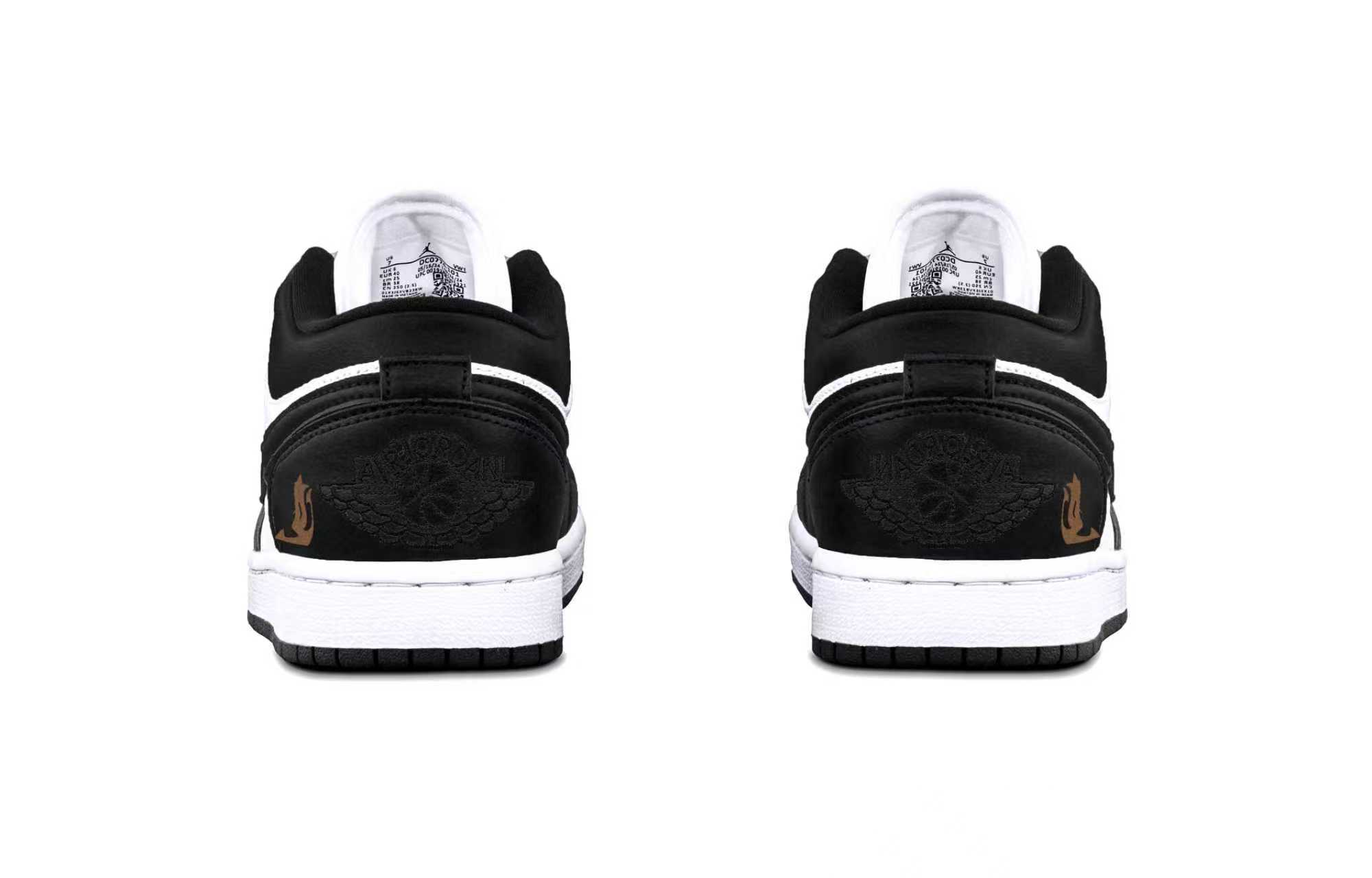 Jordan Air Jordan 1 Black Brown AJ Cushioning, Wear Resistant Low top Vintage Basketball Shoes Unisex