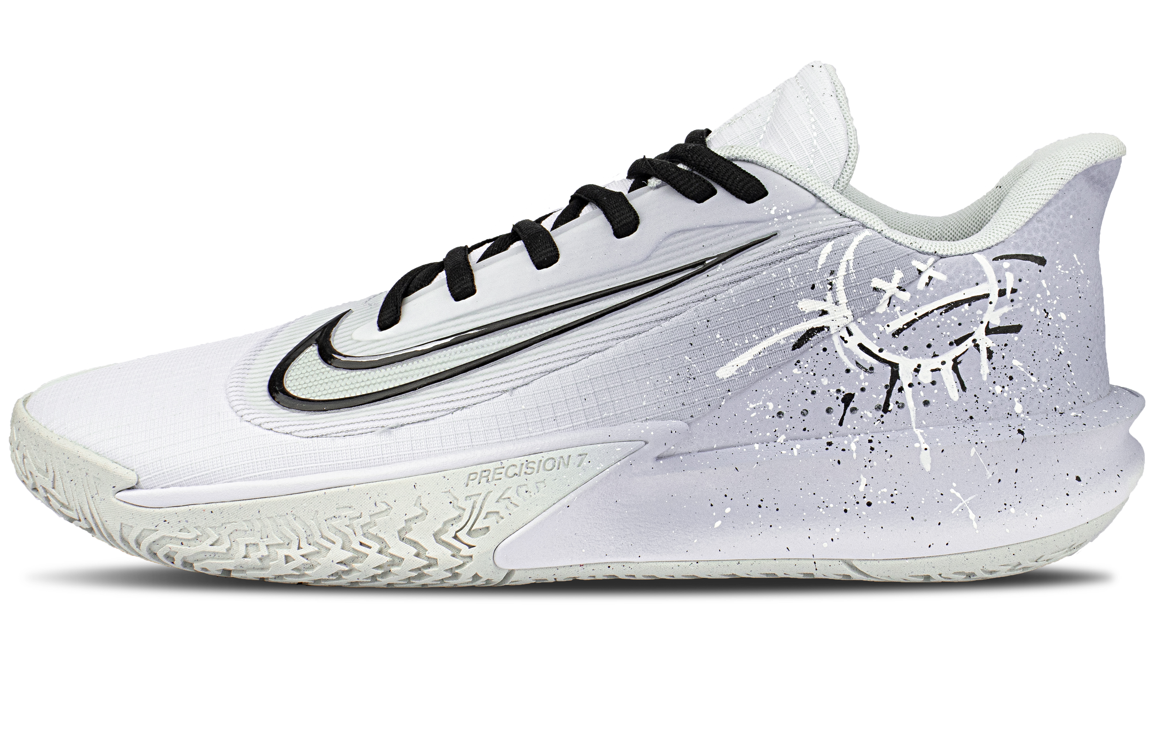 Nike Precision 7 Comfortable Mesh Low top Basketball Shoes Unisex White Purple