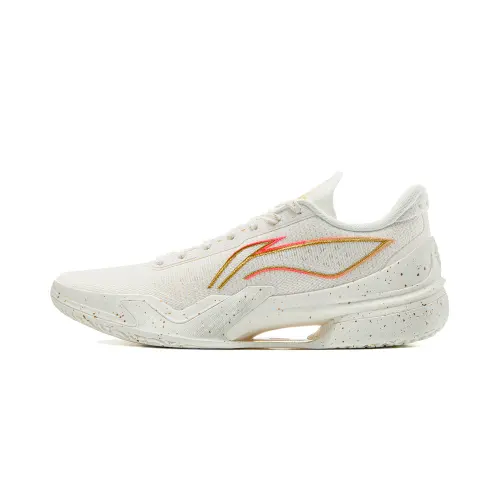 Li Ning Liren 5 Low top Performance Basketball Shoes Men's White Gold