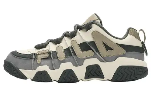 FILA FUSION BUSTER Puffy Shoes Low top Basketball Shoes Men's White Gray