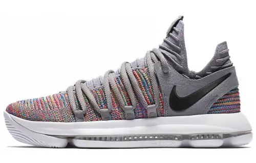 Nike KD 10 Multi-Color EP Durant 10 practical round toe lace-up shock-absorbing, non-slip and wear-resistant low-top basketball shoes men's gray domestic version