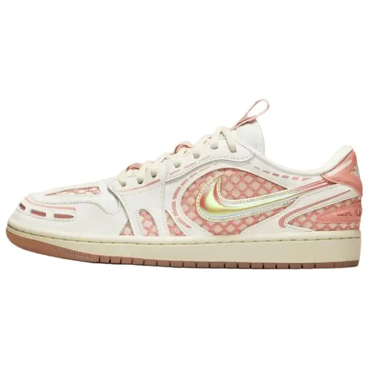 Jordan Air Jordan 1 Abrasion Resistant Low top Vintage Basketball Shoes Women's Pink White