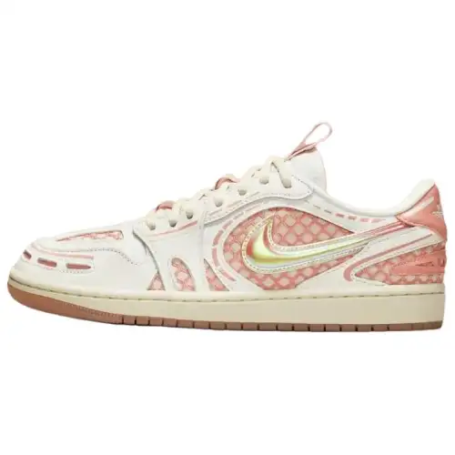 Jordan Air Jordan 1 Abrasion Resistant Low top Vintage Basketball Shoes Women's Pink White