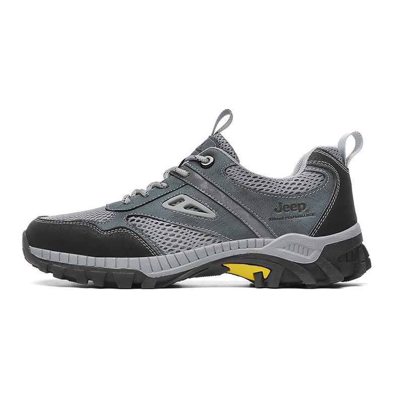 Jeep Textile, Synthetic Leather Outdoor Mountaineering Hiking Shoes Men's
