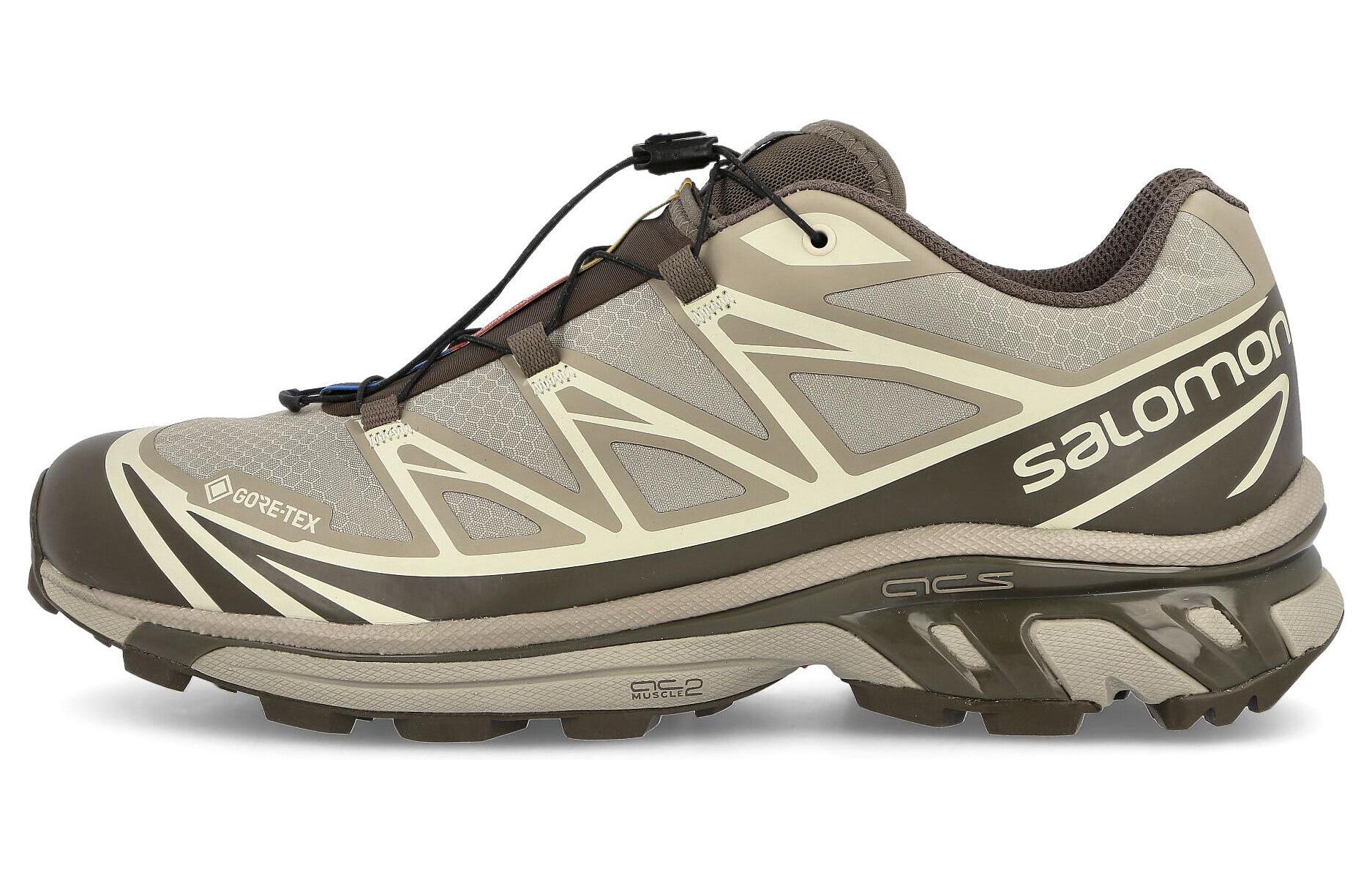 SALOMON Salomon XT-6 GTX comfortable, wear-resistant and waterproof, low-top outdoor functional shoes, same style for men and women, gray brown