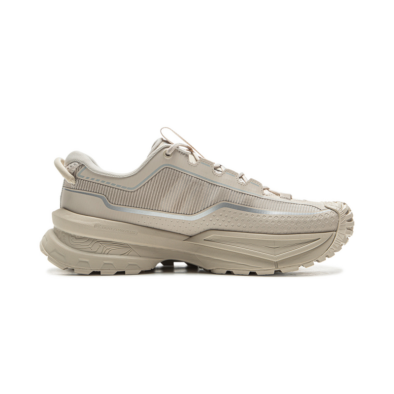 Li Ning Outdoor CF Tracing, Xingchuan TPU Low top Hiking Shoes Unisex Gravel White Gray