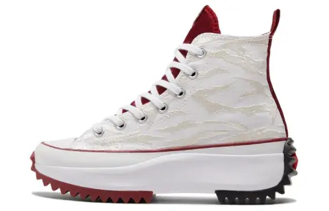 Converse Run Star Hike Abrasion Resistant Coverage High top Canvas Shoes Unisex White Beige Yellow