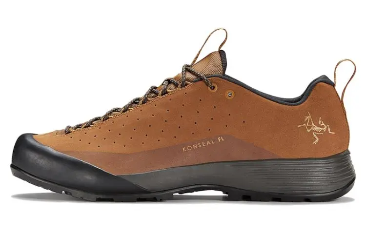 Arc'teryx KONSEAL FL 2 Leather Abrasion Resistant Breathable Low top Outdoor Shoes Unisex Wheat