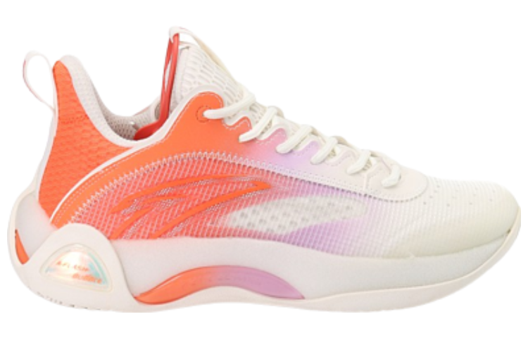 Anta Cement Bubble 2.0 Game Ready Slip Resistant Low top Basketball Shoes Men’s White Purple Orange