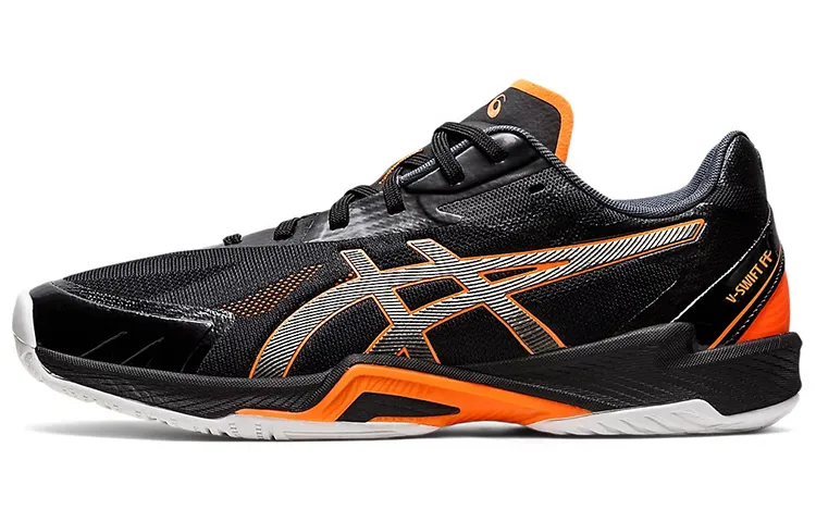 ASICS Fabric Fashion Abrasion Resistant Coverage Support Low top Training Shoes Men's Black Orange