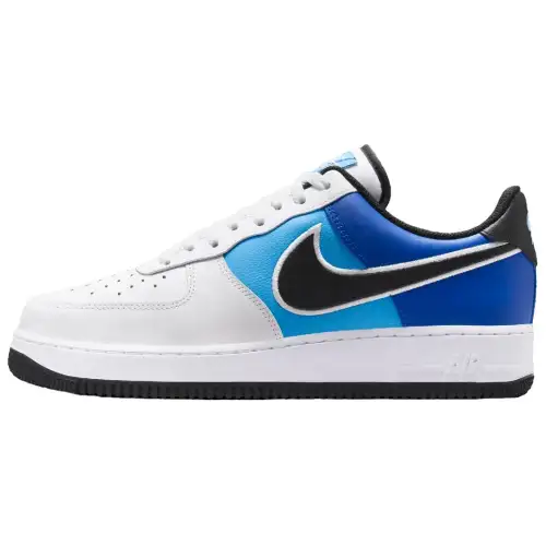 Nike Air Force 1 Slip Resistant Abrasion Resistant Low top Skateboard Shoes Men's White Blue Black