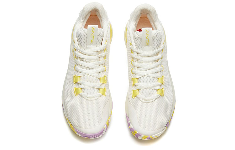 Anta Light Bubble 2 Cushioning Slip Resistant Abrasion Resistant Low top Performance Basketball Shoes Men’s Ivory White