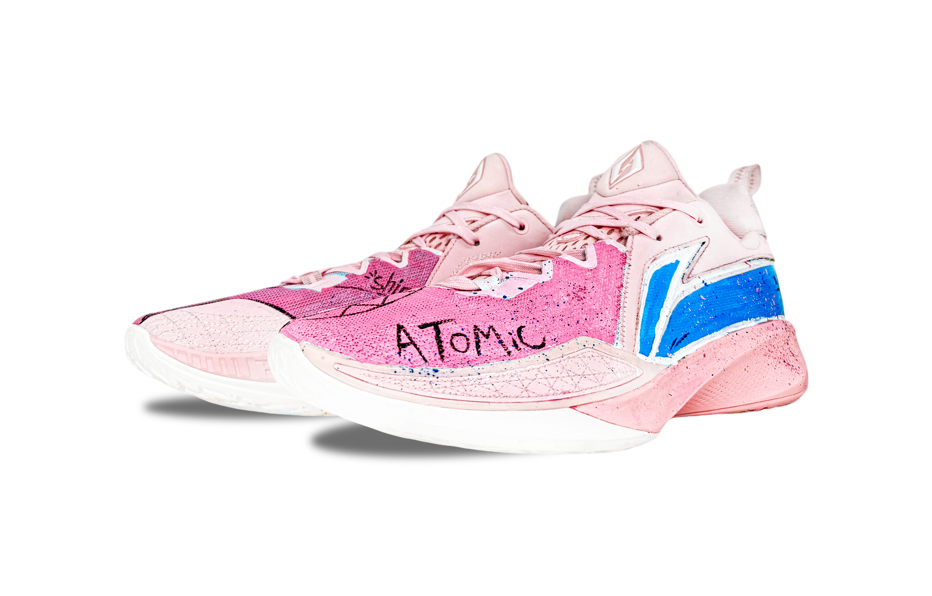 Li Ning Speed 2 Synthetic Leather Cushioning Breathable Rebound Low top Basketball Shoes Men’s Pink
