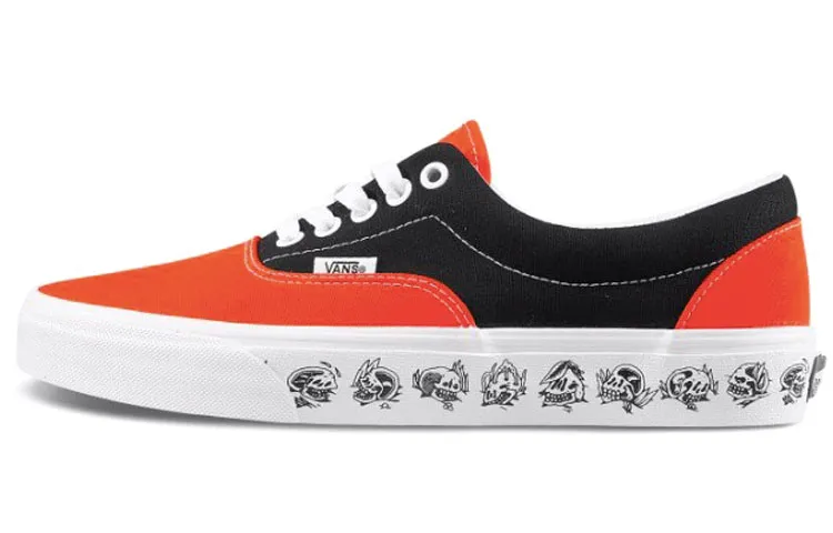 Vans Height Increasing Low top Canvas Shoes Unisex Black Orange