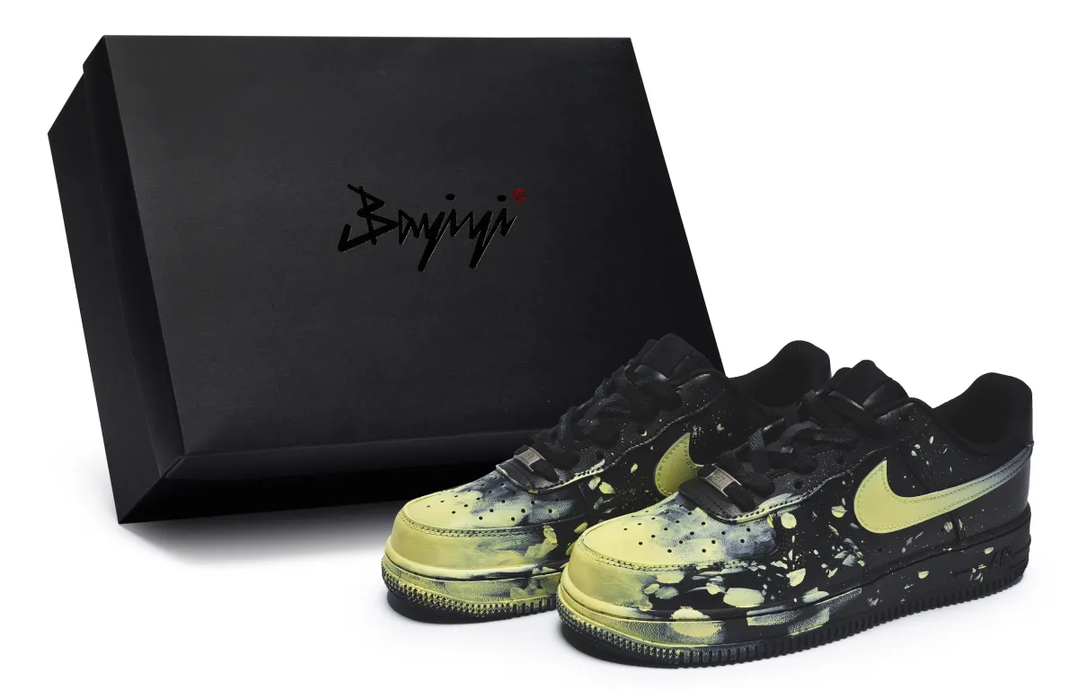 Nike Air Force 1 07 811 Manufacturing, Crazy Graffiti Yellow, Special Shoe Box Slip Resistant Abrasion Resistant
