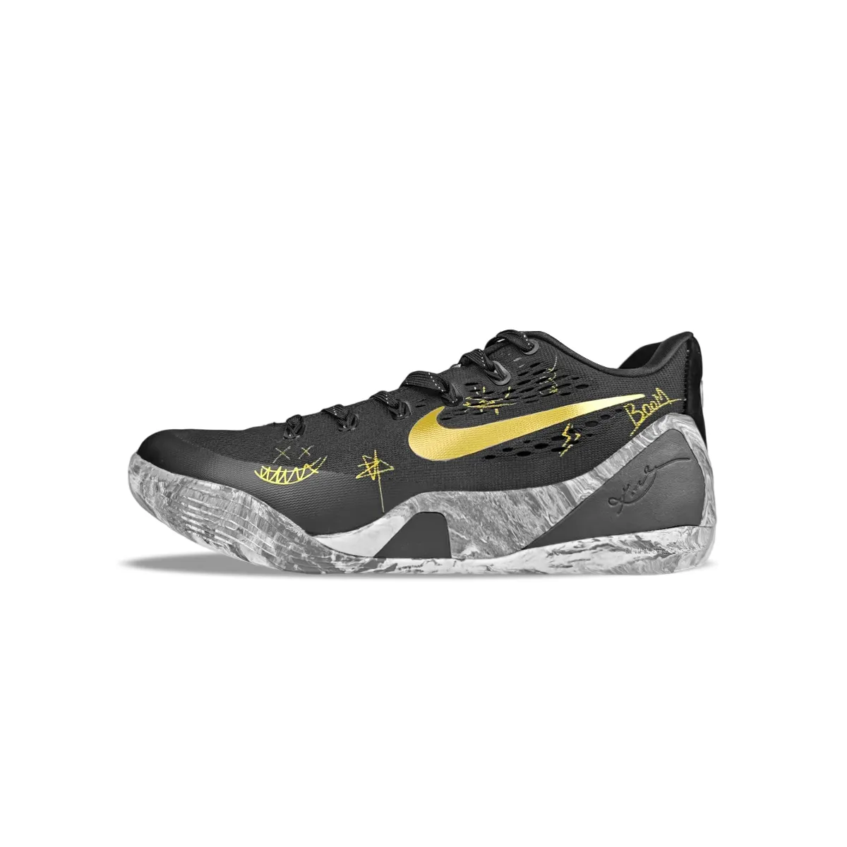 Nike Kobe 9 BNK Reverse Black Gold, Field Elf Cushioning Abrasion Resistant Cushioning, Wear Resistant Low top