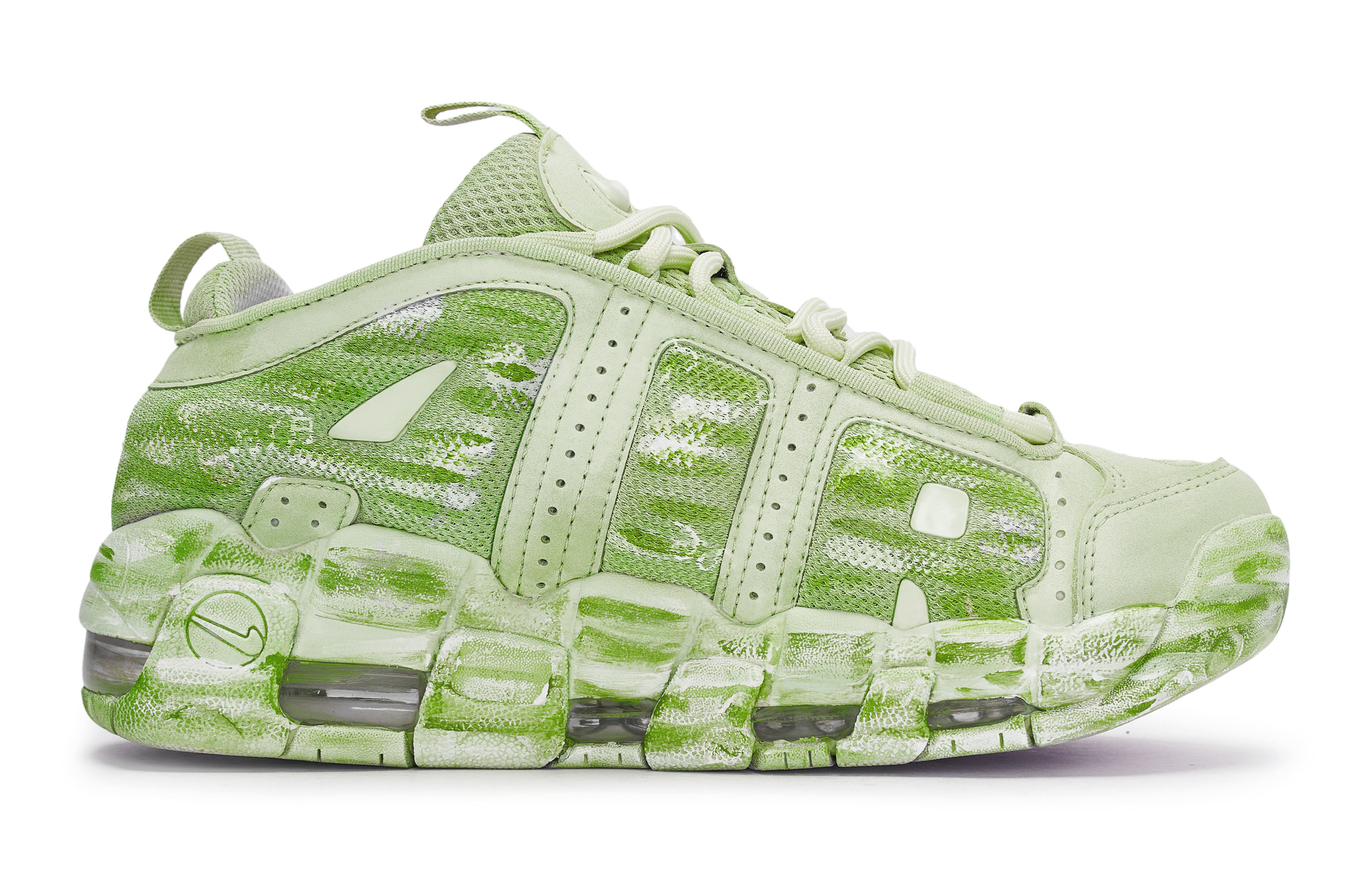 Nike Air More Uptempo 811 Manufacturing, Yunyi Nanshan Yellow Green, Special Shoe Box Abrasion Resistant