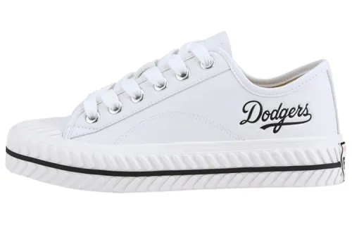 MLB Playball La Dodgers Classic And Versatile Slip Resistant Abrasion Resistant Low top Canvas Shoes Unisex White