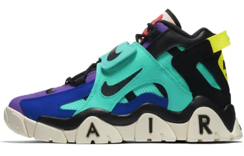 Nike Air Barrage Mid Pop The Street Rainbow Color Palette Non-slip Lightweight Mid-top Retro Basketball Shoes Men and Women Same Style Color