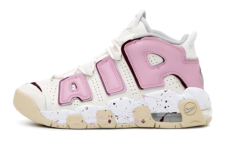 Nike Air More Uptempo Mid top Vintage Basketball Shoes GS Burgundy Pink