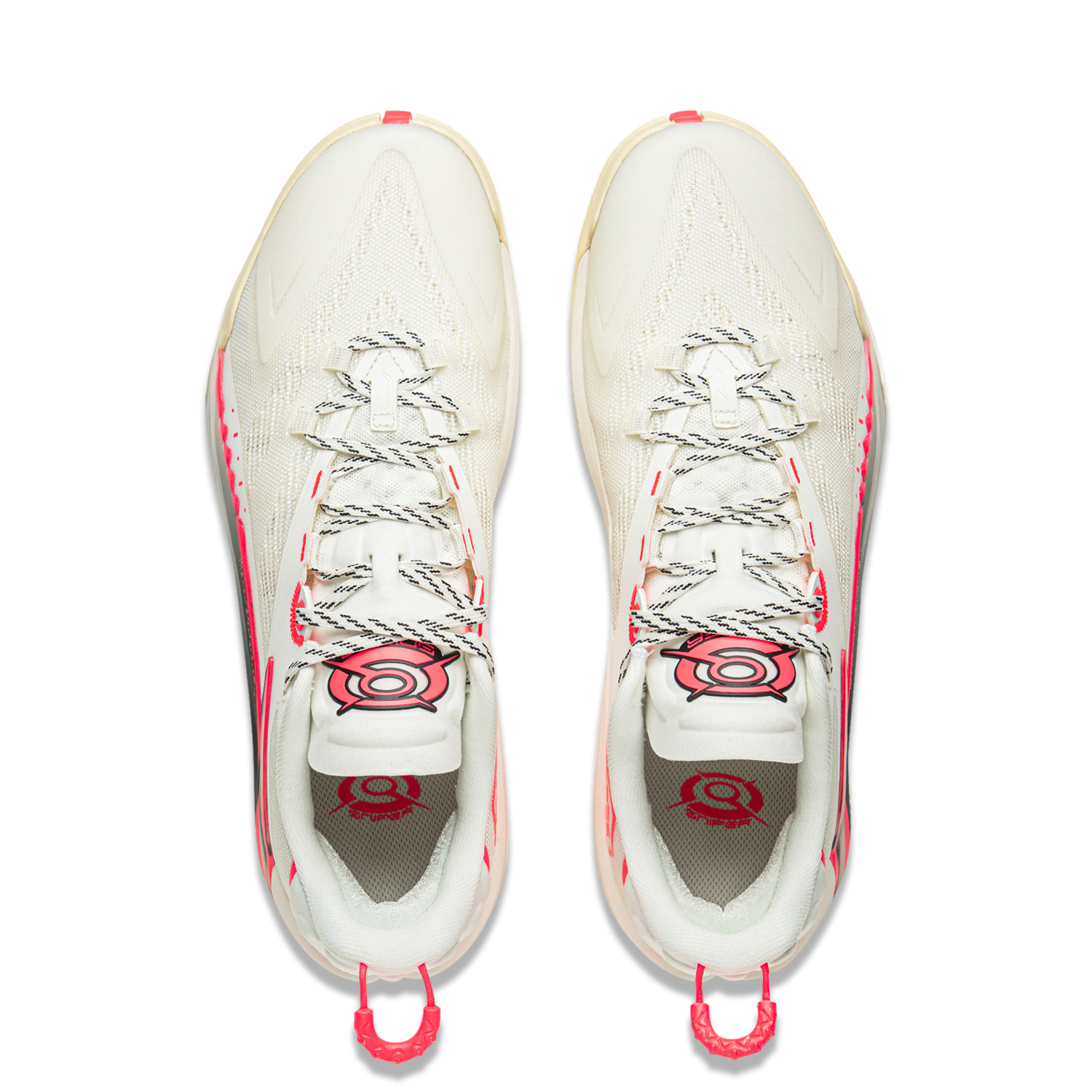 Li Ning Abrasion Resistant Support Rebound Grip Low top Outdoor Performance Basketball Shoes Men’s Champagne White