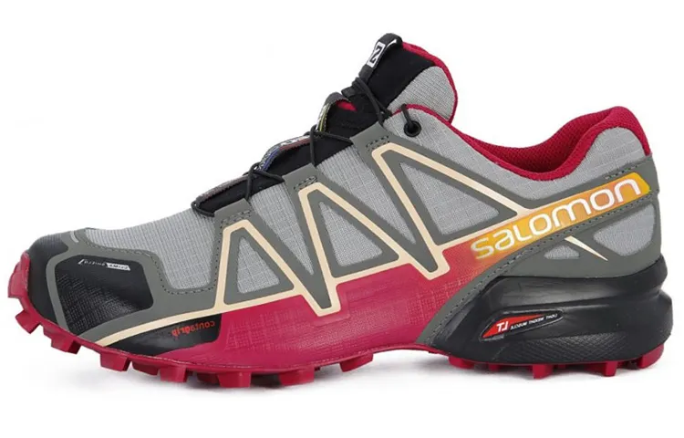 SALOMON Speedcross 4 Mountaineering & Hiking Shoes Women's Low Top Gray/Red
