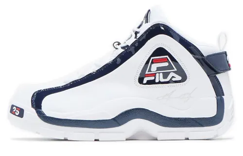 FILA Grant Hill 2 25th Anniversary Synthetic Leather Mid top Vintage Basketball Shoes Men's White Korean Style
