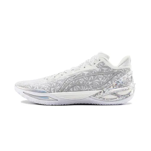LiNing Blade 6 Kaleidoscope Full Palm Technology Lightweight Flexible Stable Support Wrapped Anti-Twist Shock Absorbing Anti-Slip Wear Resistant Breathable Rebound Low-top All-Purpose Basketball Shoes Men's Standard White