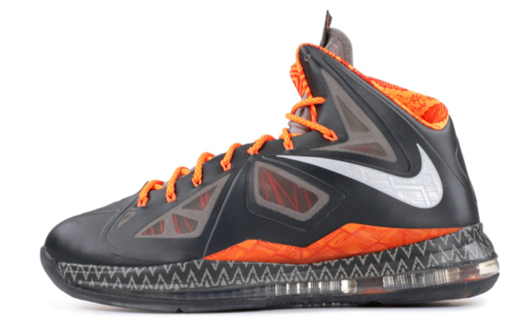 Мужские кроссовки Nike Nike Lebron 10 'BHM' (черно-оранжевые)