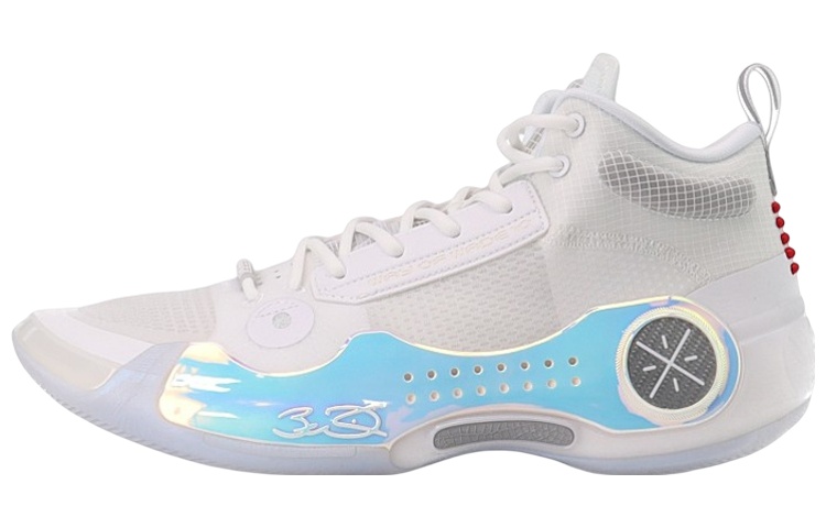 LiNing Wade's Way 10 Lightweight High Rebound Fabric Synthetic Leather TPU Shock Absorbing Anti-Slip Wear Resistant Wrapped Support Mid-top Basketball Shoes Men's Standard White